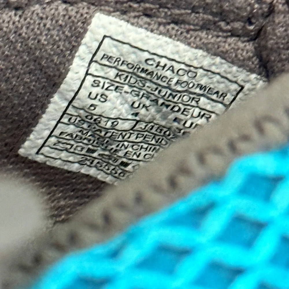 Chaco Kids Odyssey Strappy Mesh Sandals, Teal Gray, 5